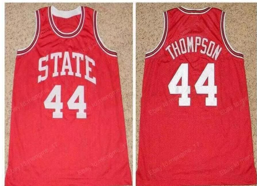 Men Throwback David The Sky #44 Walker Thompson  Basketball Jersey State red jerseys->->NCAA Jersey